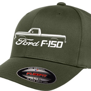 1973-77 Ford F150 Pickup Truck Classic Outline Design Flexfit 6277 Baseball Hat Cap