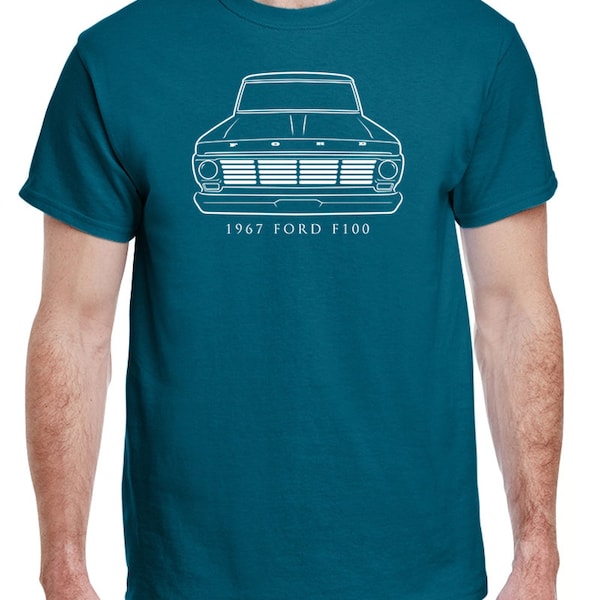 1967 Ford F100 Pickup Truck Front End Profile Design Tshirt