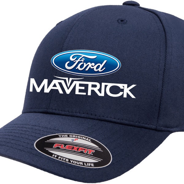 Ford Maverick Logo Classic Design Flexfit 6277 Baseball Hat Cap