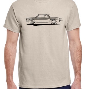 1960-64 Corvair Hardtop Redline Design Tshirt Sand