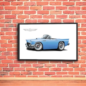 1955 1956 1957 Ford Thunderbird Wall Art Poster