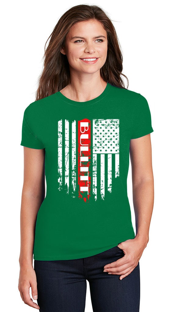 Bullitt Ford Mustang Patriotic Flag Design Ladies Tshirt | Etsy