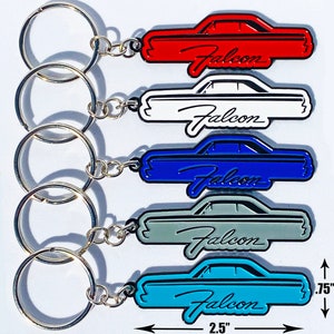 1964 1965 Ford Falcon Hardtop Classic Outline Design Full Color Keychain NEW