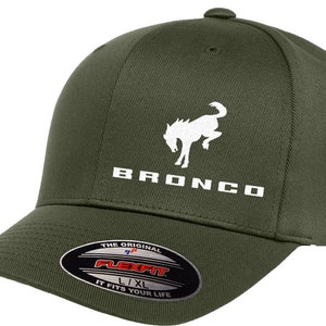 Ford Bronco Logo Side Panel Embroidered Design Flexfit 6277 Baseball Hat Cap
