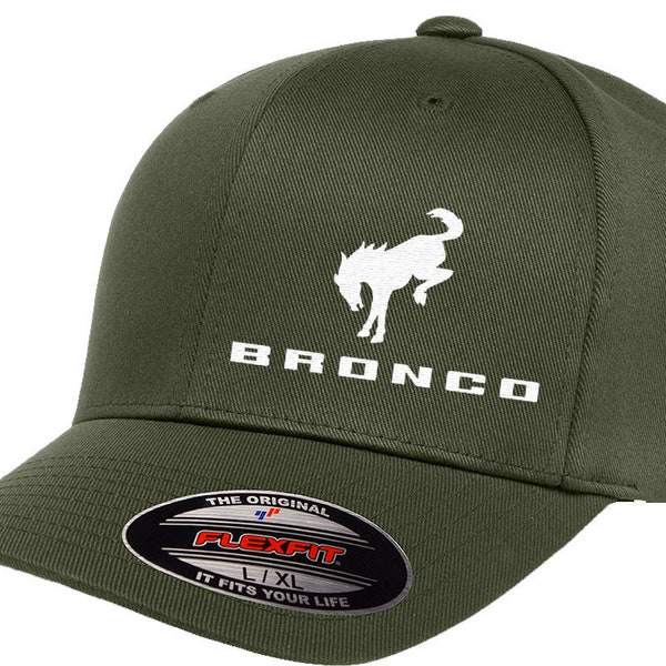 Ford Bronco Logo Pannello Laterale Ricamato Design Flexfit 6277 Baseball Hat Cap