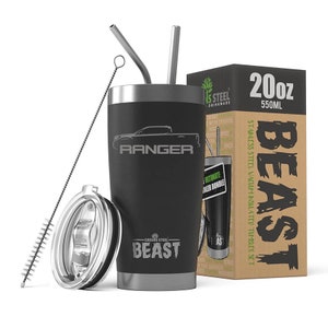 Ford Ranger Truck Outline Laser Engraved Stainless Steel Tumbler