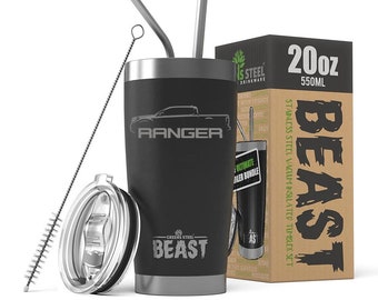 Ford Ranger Truck Outline Laser Engraved Stainless Steel Tumbler