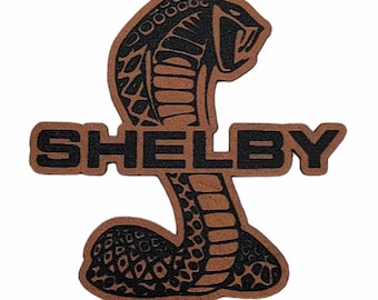 Shelby Snake Logo Laser Engraved Leather Patch