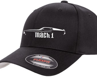 1971 1972 Ford Mach 1 Mustang Classic Outline Design Flexfit 6277 Casquette de chapeau de baseball