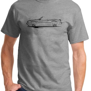 1987-93 Ford Mustang GT 5.0 Convertible Redline Design Tshirt