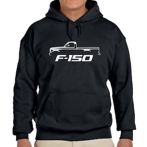 1992-96 Ford F150 Single Cab Pickup Truck Classic Outline Design Hoodie Sweatshirt