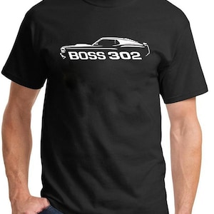 1970 Ford Boss 302 Mustang Classic Outline Design Tshirt