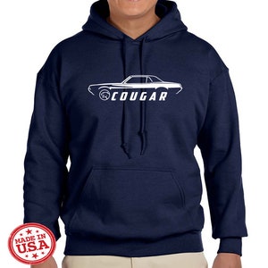 1967 1968 Mercury Cougar Hardtop Classic Outline Design Hoodie Sweatshirt