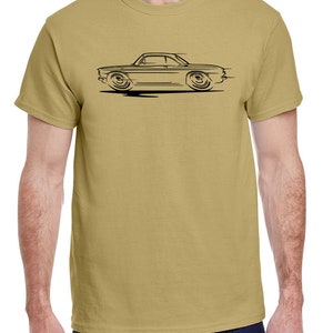 1960-64 Corvair Hardtop Redline Design Tshirt Tan