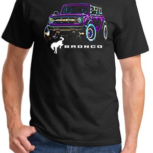 2021-24 Ford Bronco 4x4 Neon Design Full Color Tshirt Purple
