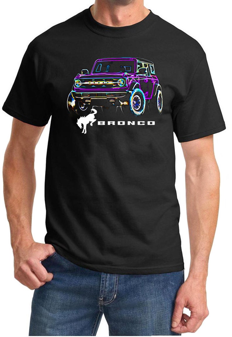 2021-24 Ford Bronco 4x4 Neon Design Full Color Tshirt Purple