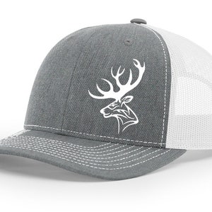 Deer Buck Antlers Hunting Sporting Collection Embroidered Richardson 112 Snapback Trucker Baseball Hat Cap