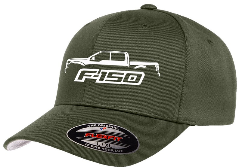 1953-56 Ford F100 Pickup Truck Outline Design Flexfit Hat - Adjustable Baseball Cap - View #6