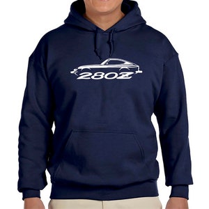 Datsun 280Z Sports Car Classic Outline Design Hoodie Sweatshirt