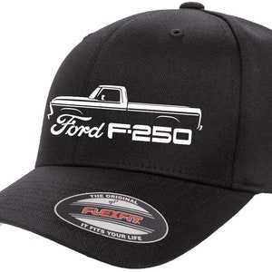 1973-77 Ford F250 Pickup Truck Classic Outline Design Flexfit 6277 Baseball Hat Cap
