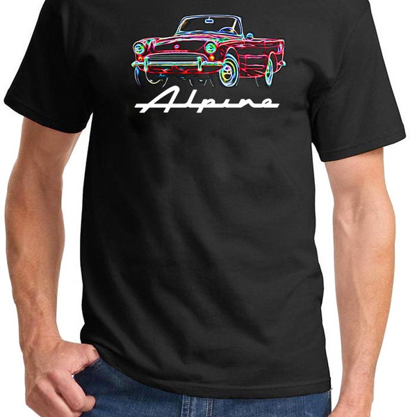 Sunbeam Alpine Sports Car Neon Design Full Color Tshirt