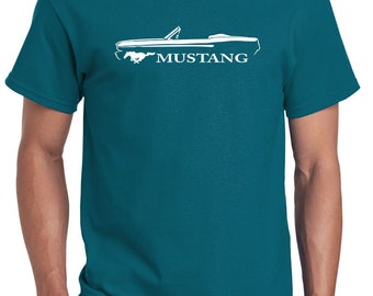 1965 1966 Ford Mustang Convertible Classic Outline Design Tshirt