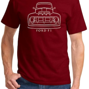 1951 1952 Ford F1 Pickup Truck Front End Profile Design Tshirt