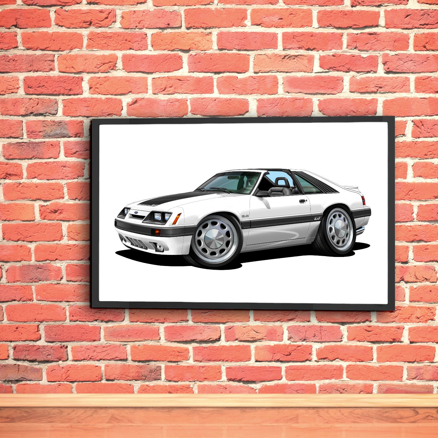 1985 1986 Ford Mustang GT 5.0 T-top Hatchback Wall Art Poster - Etsy