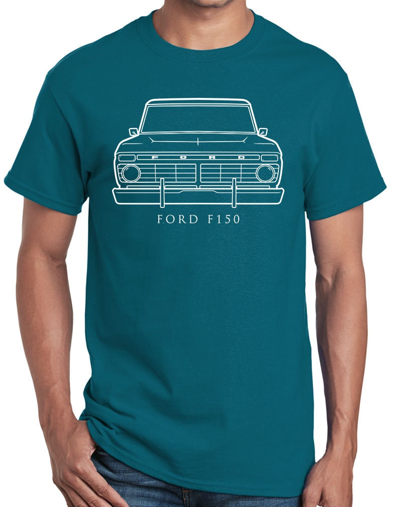 1973-76 Ford F150 Pickup Truck Classic Front End Profile Design Tshirt