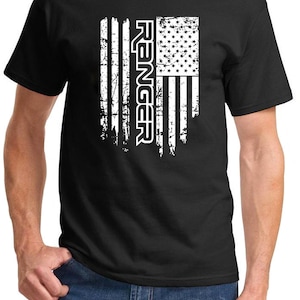 Ford Ranger Pickup Truck Patriotic Flag Design Tshirt