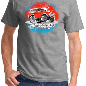 1966-77 Ford Bronco 4x4 Truck Classic Cartoon Design Full Color Design Tshirt