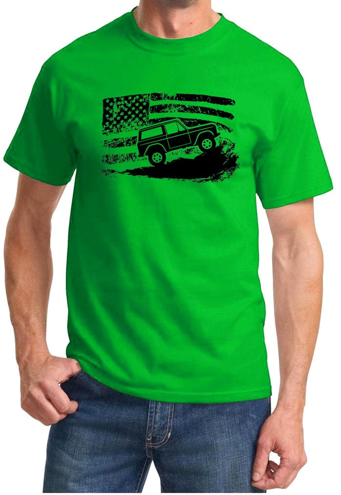 1966-77 Ford Bronco 4x4 Truck T-Shirt - Full Color Print, Turquoise Design, Unisex X-Large Orange - View #9
