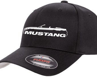 2015-20 Ford Mustang Convertible Classic Outline Design Flexfit 6277 Baseball Hat Cap