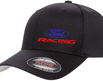 Ford Racing Logo Panel lateral Diseño bordado Flexfit 6277 Gorra de sombrero de béisbol