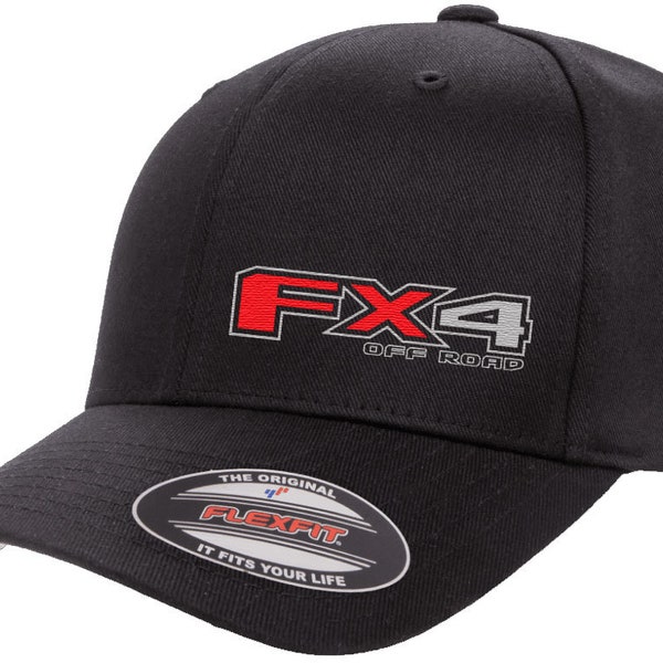 Ford FX4 F150 Truck Logo Side Panel Embroidered Design Flexfit 6277 Baseball Hat Cap