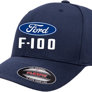 Ford F100 Pickup Truck Logo Classic Design Flexfit 6277 Baseball Hat Cap