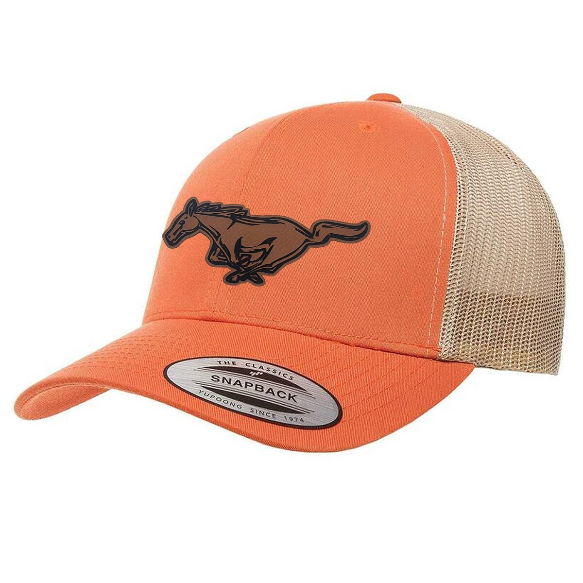 Ford Mustang Running Horse Leather Patch Trucker Hat - Etsy