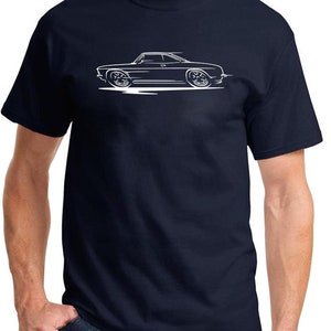 1965-69 Corvair Hardtop Redline Design Tshirt Navy Blue