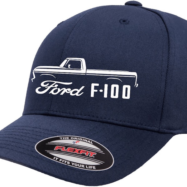 1973-77 Ford F100 Pickup Truck Classic Outline Design Flexfit 6277 Baseball Hat Cap