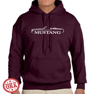 1970 Ford Mustang Convertible Classic Outline Design Hoodie Sweatshirt