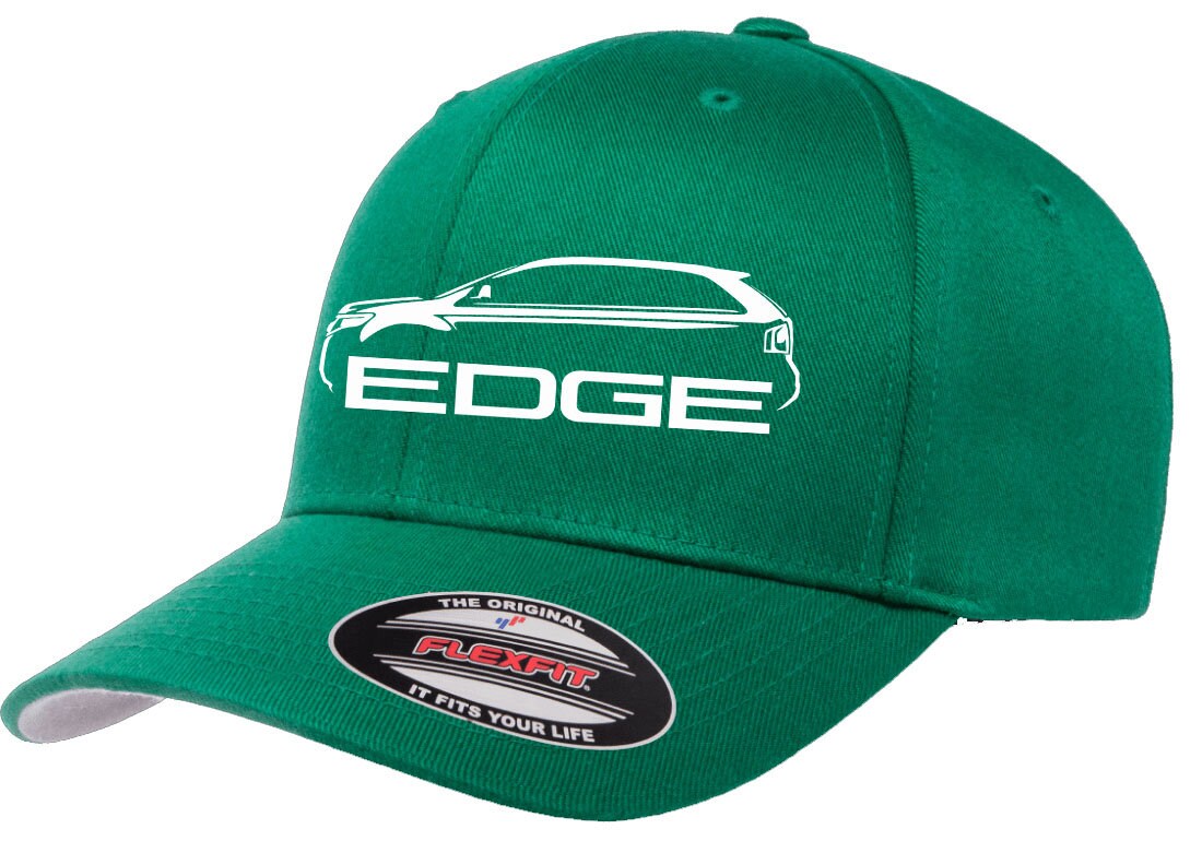 Ford Edge Classic Outline Flexfit 6277 Baseball Hat - Embroidered Design, Structured Fitted Cap