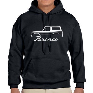 1966-77 Ford Bronco 4x4 Truck Classic Outline Design Hoodie Sweatshirt