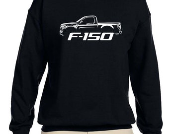 2021 2022 2023 Ford F150 Regular Cab Pickup Truck Outline Design Crewneck Fleece Sweatshirt