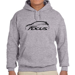 2011-17 Ford Focus Hatchback Classic Outline Design Hoodie Sweatshirt