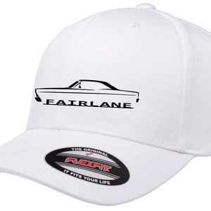 1955-1956 Ford Fairlane Outline Trucker Hat – Flexfit Mesh Cap, Embroidered Design, Adjustable Fit