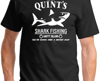 Quints Shark Fishing Jaws Amity Island Classic Design Tshirt Shirt