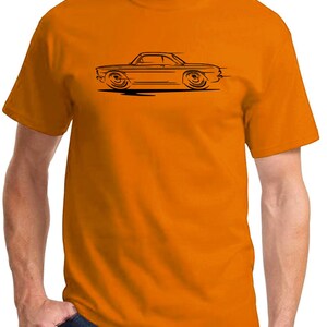 1960-64 Corvair Hardtop Redline Design Tshirt Orange