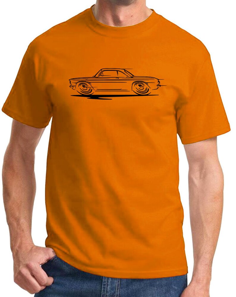 1960-64 Corvair Hardtop Redline Design Tshirt Orange