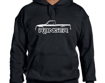 1998-02 Ford Ranger Single Cab Pickup Truck Classic Outline Design Hoodie Sweatshirt