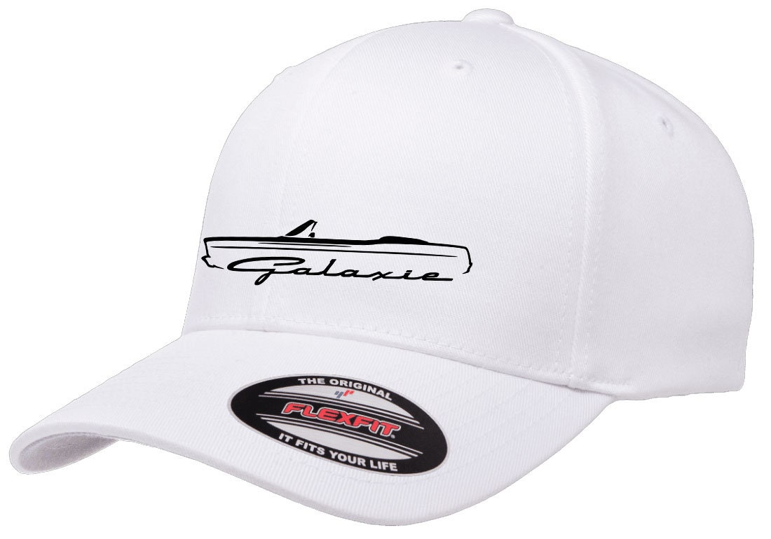1967 Ford Galaxie Convertible Baseball Cap - Outline Design Flexfit Fitted Hat, Royal Blue